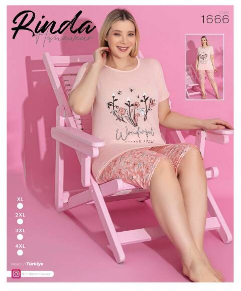 Piżama Damskie 1666 1 kolor XL-4XL (Towar Tureckie) 1
