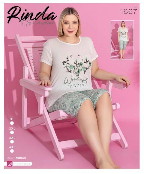 Piżama Damskie 1667 1 kolor XL-4XL (Towar Tureckie)