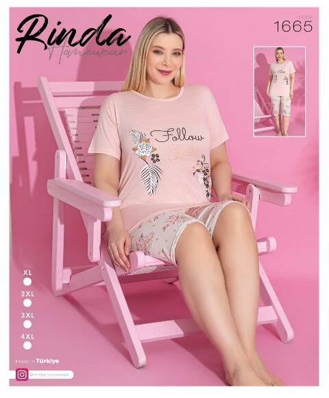 Piżama Damskie 1665 1 kolor XL-4XL (Towar Tureckie) 1
