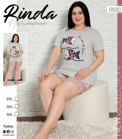 Piżama Damskie 0530 1 kolor 2XL-4XL (Towar Tureckie) 1
