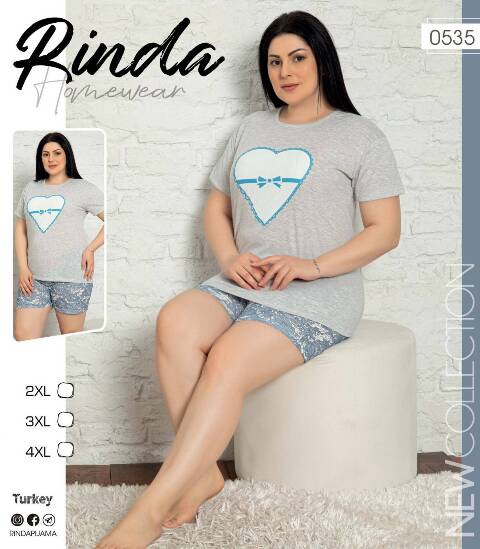 Piżama Damskie 0535 1 kolor 2XL-4XL (Towar Tureckie)