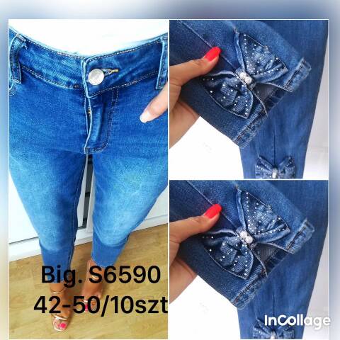 Jeansy damskie S6590 1 kolor 42-50