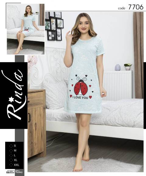 Koszula nocna damskie 7706 1 kolor S-2XL (Towar Tureckie) 1