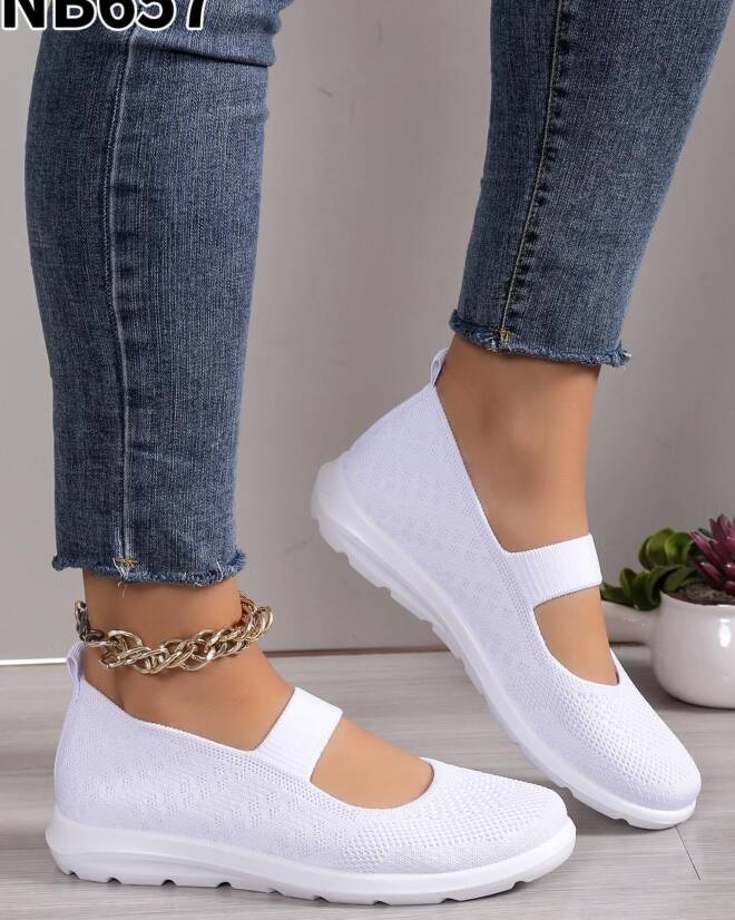 Baleriny Damskie NB657 WHITE 36-41 1