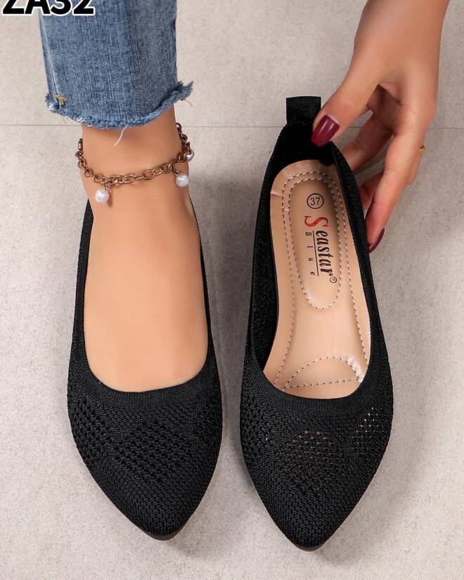 Baleriny Damskie ZA32 BLACK 36-41 1