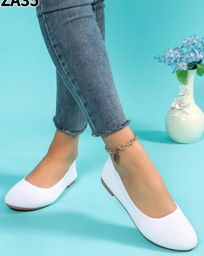 Baleriny Damskie ZA35 WHITE 36-41 1