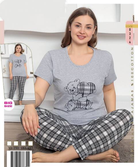 Piżama Damskie 1011 1 kolor XL-4XL (Towar Tureckie) 1