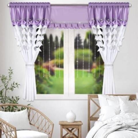 Komplet Firanki gotowy R12 Mix kolor 120x145;160x145 1