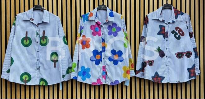 Koszule damskie 15073 Mix kolor Standard (Towar Włoskie)