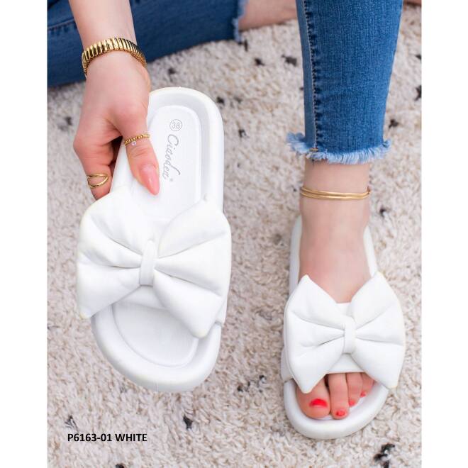 Klapki Damskie P6163-01 WHITE 36-41