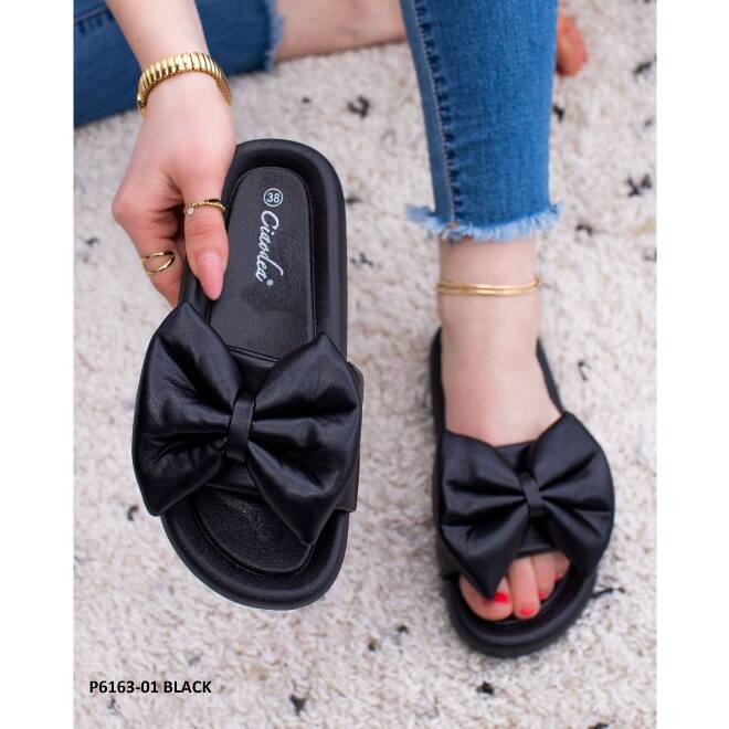 Klapki Damskie P6163-01 BLACK 36-41