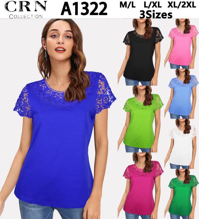 Bluzka damskie A1322 MIX KOLOR M-2XL (Towar Tureckie) 1