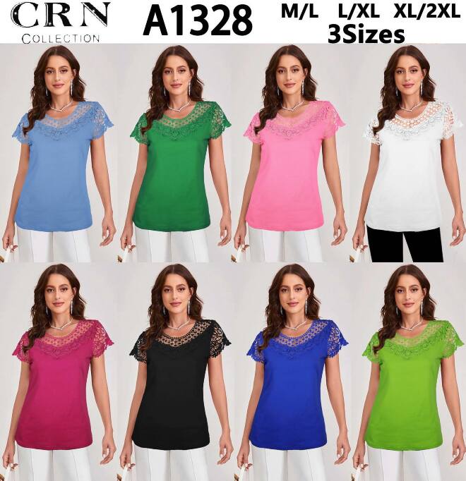 Bluzka damskie A1328 MIX KOLOR M-2XL (Towar Tureckie)