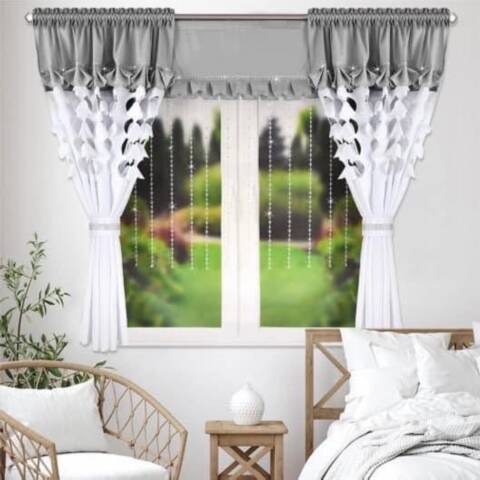 Komplet Firanki gotowy R13 Mix kolor 120x145;160x145