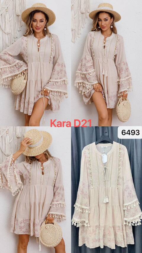 Sukienka Damskie 6493 Mix kolor Standard (Towar Włoskie) 1