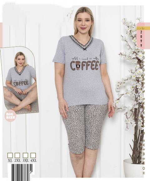 Piżama Damskie 1045 1 kolor XL-4XL (Towar Tureckie)
