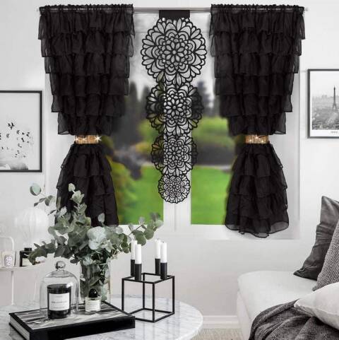 Komplet Firanki gotowy R18 Mix kolor 145x160; 50x135