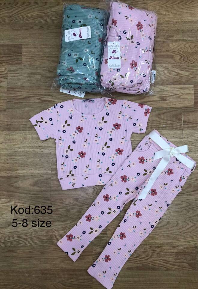 Komplety dziewczęce 635 MIX KOLOR 5-8
