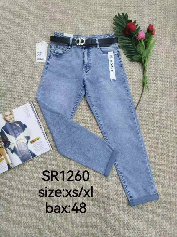 Spodnie damskie jeansy Roz XS-XL, 1 Kolor Paczka 12 szt