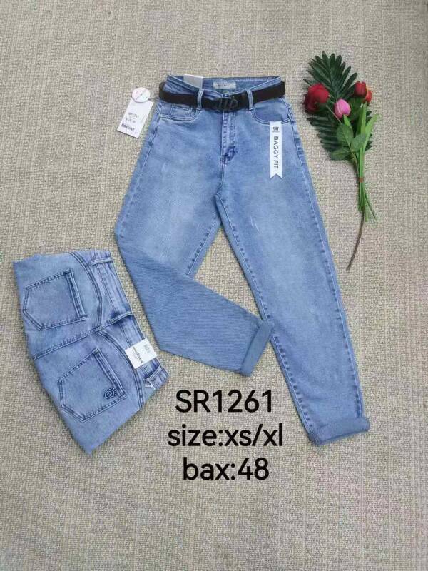 Spodnie damskie jeansy Roz XS-XL, 1 Kolor Paczka 12 szt