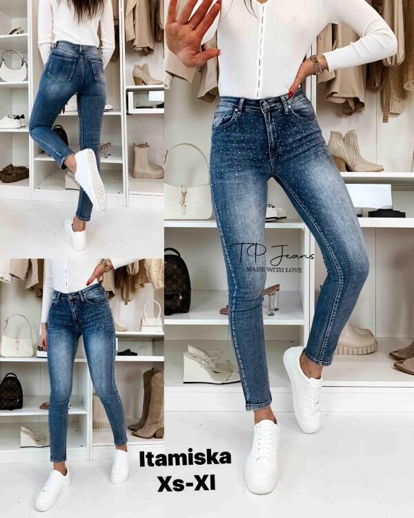 Spodnie damskie jeansy Roz XS-XL, 1 Kolor Paczka 10 szt