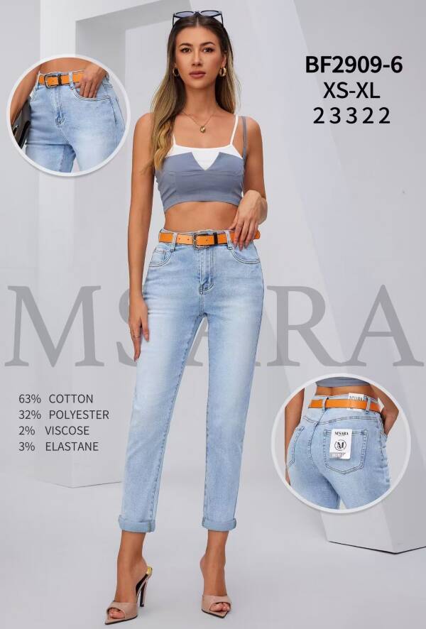 Spodnie damskie jeansy Roz XS-XL, 1 Kolor Paczka 12 szt
