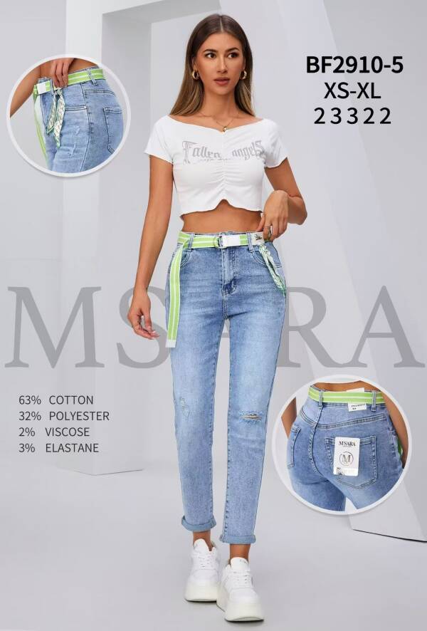 Spodnie damskie jeansy Roz XS-XL, 1 Kolor Paczka 12 szt