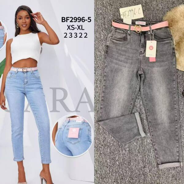Spodnie damskie jeansy Roz XS-XL, 1 Kolor Paczka 12 szt