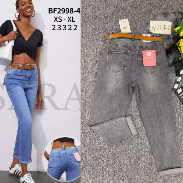Spodnie damskie jeansy Roz XS-XL, 1 Kolor Paczka 12 szt
