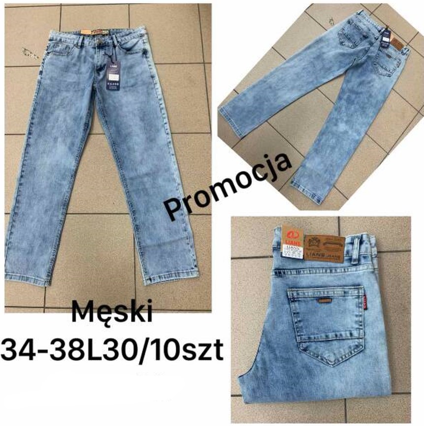 Spodnie jeansy meskie Roz 34-38 , 1 kolor Paczka 10 szt