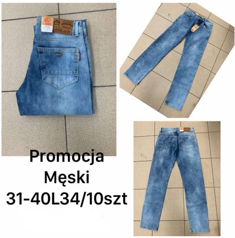 Spodnie jeansy meskie Roz 30-38 , 1 kolor Paczka 10 szt