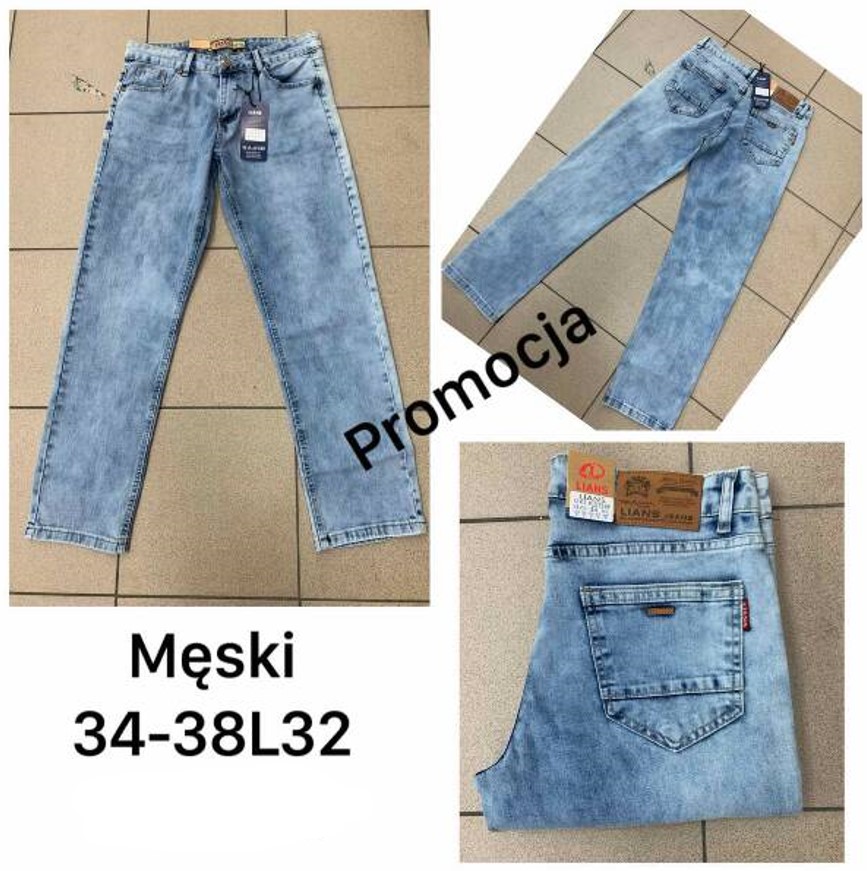Spodnie jeansy meskie Roz 34-38 , 1 kolor Paczka 10 szt