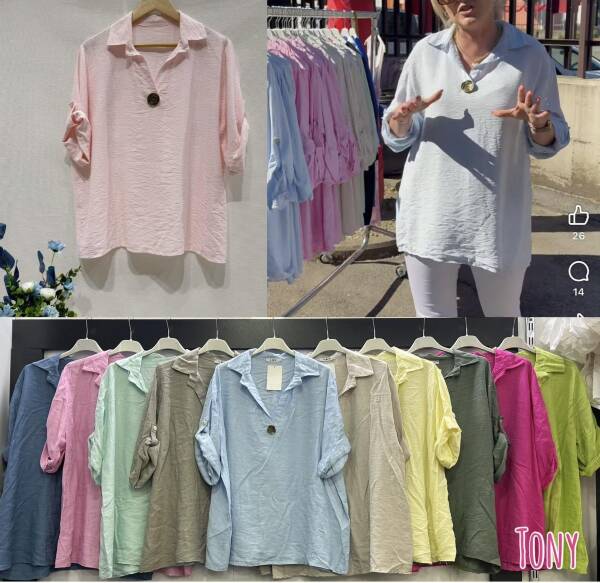 Bluzki damskie (Włoskie produkt) Roz Standard, Mix Kolor Paczka 5 szt