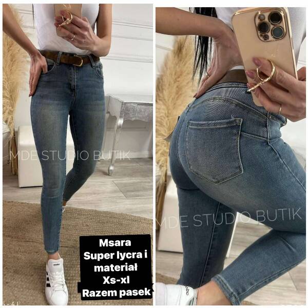 Spodnie damskie jeansy Roz XS-XL, 1 Kolor Paczka 10 szt
