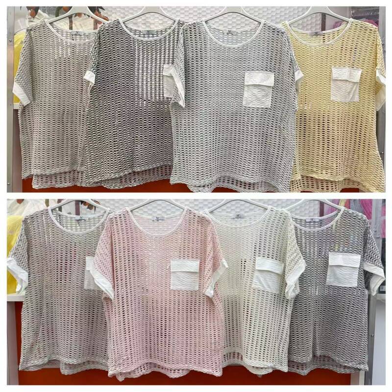 Bluzki damskie (Włoskie produkt) Roz Standard, Mix Kolor Paczka 5 szt