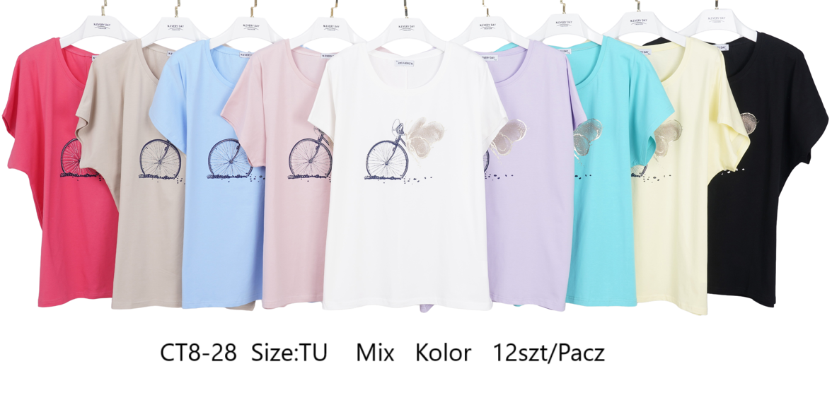 Bluzki damskie Roz Standard, Mix kolor Paczka 12 szt