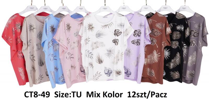 Bluzki damskie Roz Standard, Mix kolor Paczka 12 szt