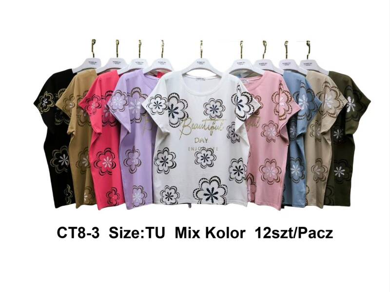 Bluzki damskie Roz Standard, Mix kolor Paczka 12 szt