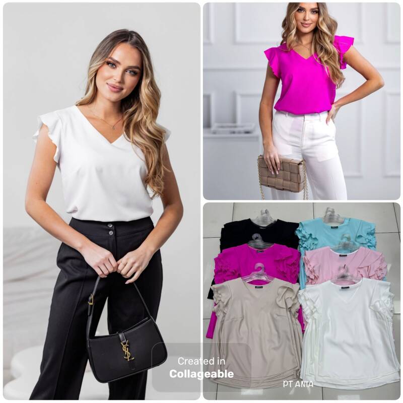 Bluzka damskie (Polska produkt ) Roz 36-46, Mix Kolor Paczka 6 szt