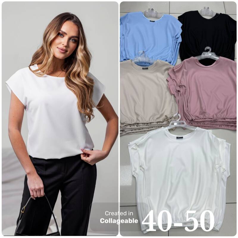 Bluzka damskie (Polska produkt ) Roz 40-50, Mix Kolor Paczka 6 szt