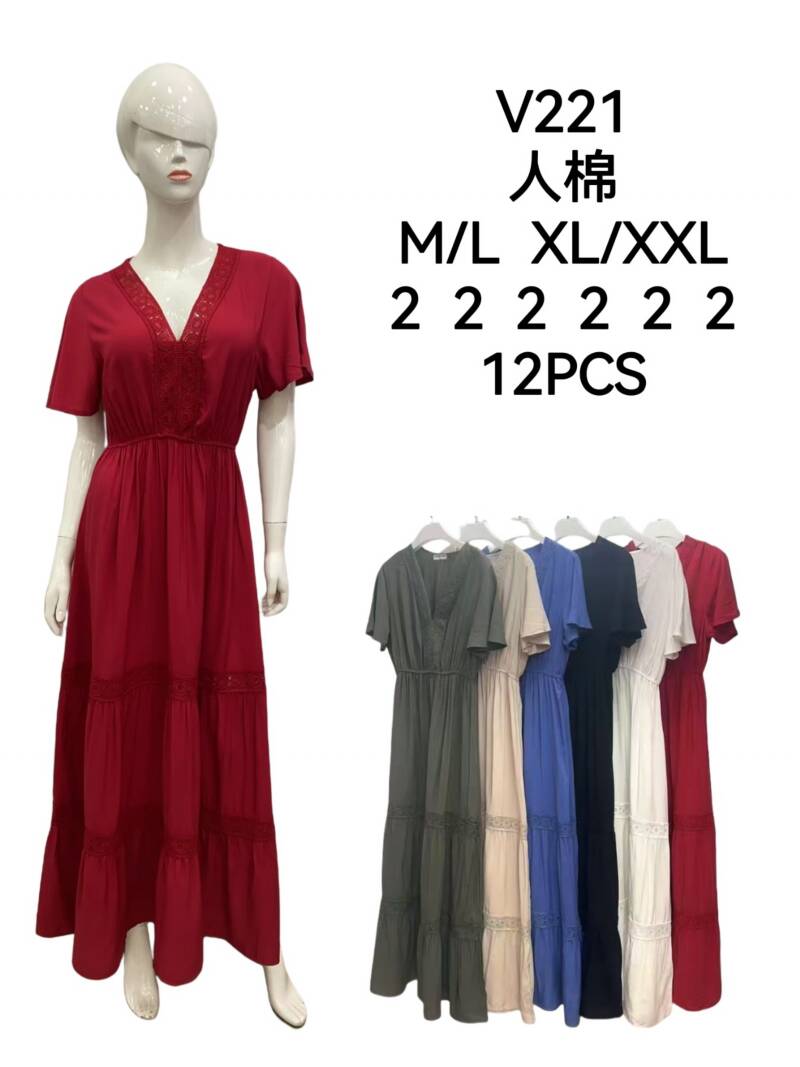 Sukienki damskie Roz M/L-XL-2XL, Mix kolor Paczka 12 szt