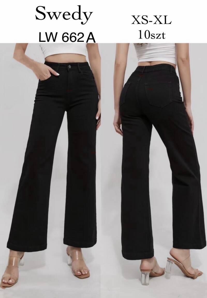 Spodnie damskie jeans Roz XS-XL, 1 kolor Paczka 10 szt