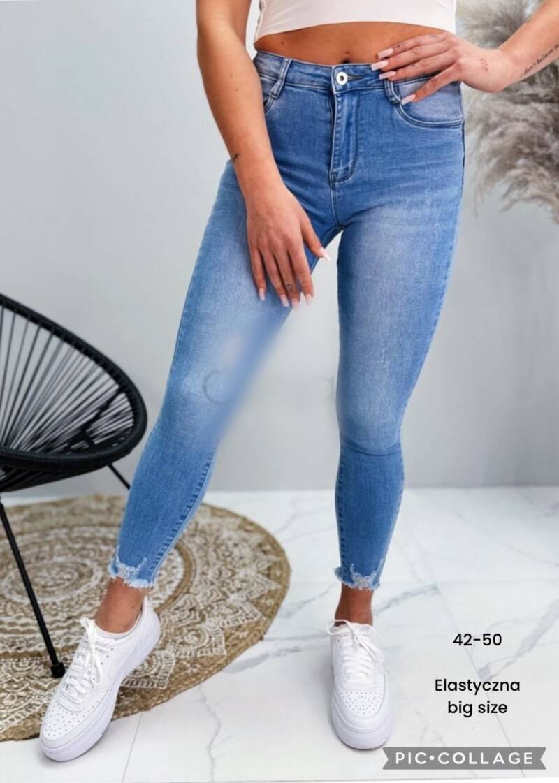 Spodnie damskie jeans Roz 42-50, 1 Kolor .Paczka 10 szt
