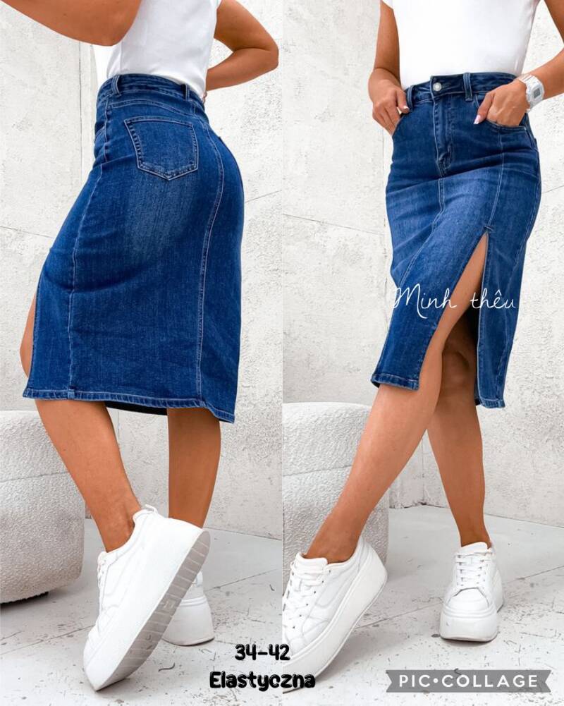 Spódnica damska jeans Roz 34-42, 1 Kolor .Paczka 10 szt