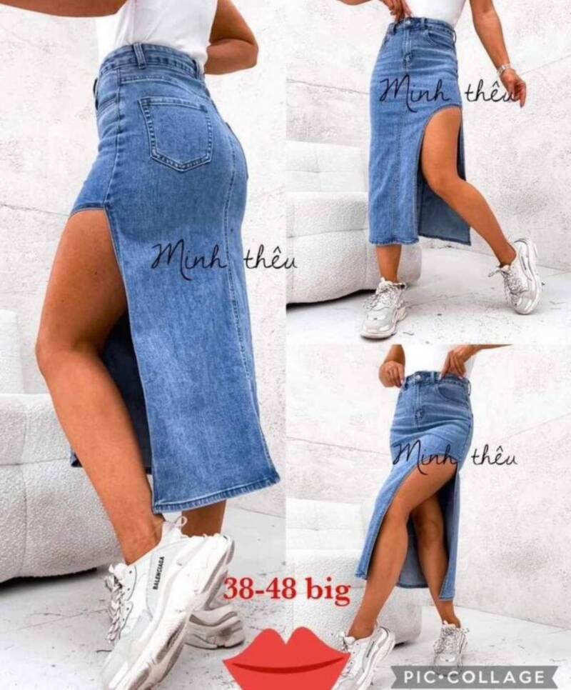 Spódnica damska jeans Roz 38-48, 1 Kolor .Paczka 10 szt