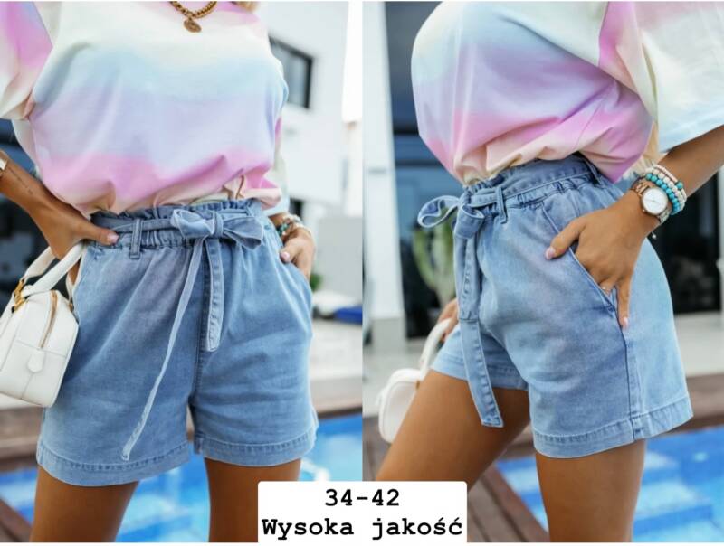 Szorty damskie jeans Roz 34-42, 1 Kolor .Paczka 10 szt