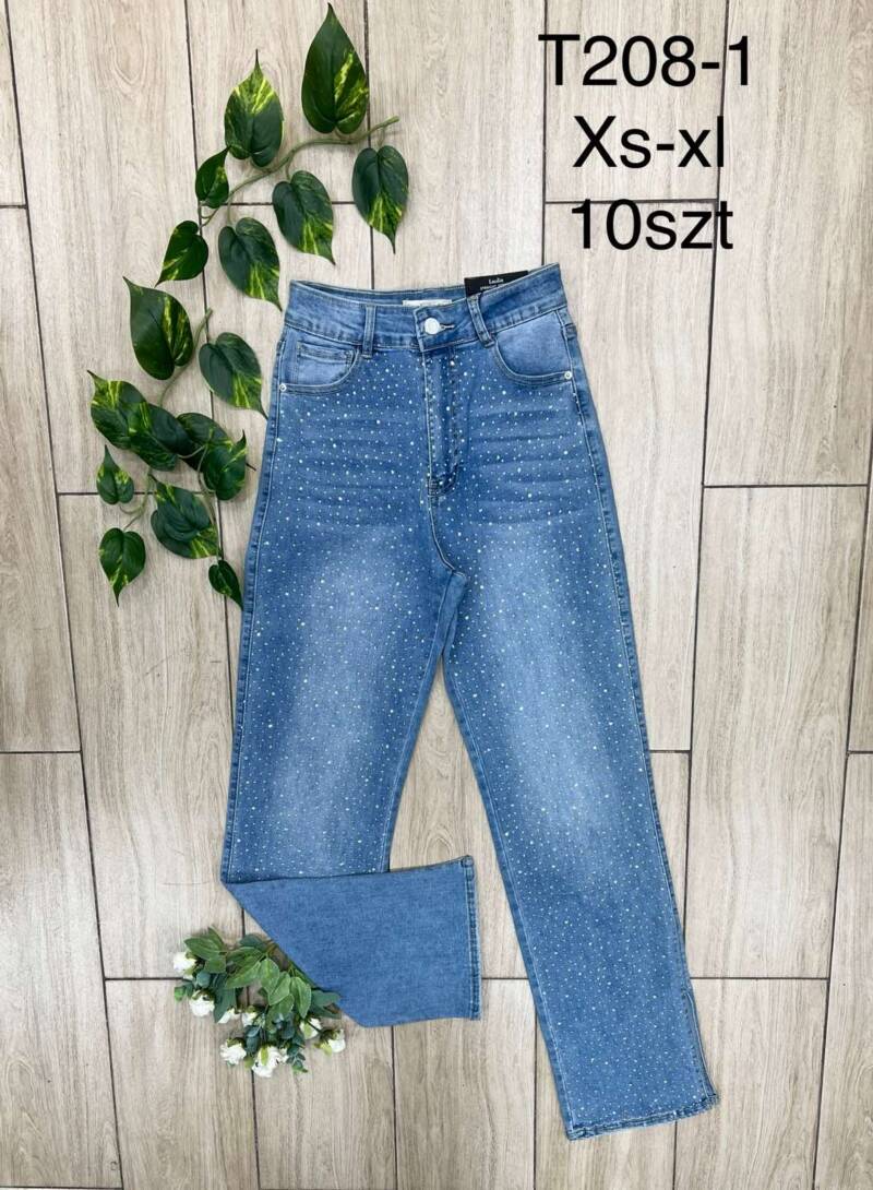 Spodnie damskie jeans Roz XS-XL, 1 Kolor .Paczka 10 szt