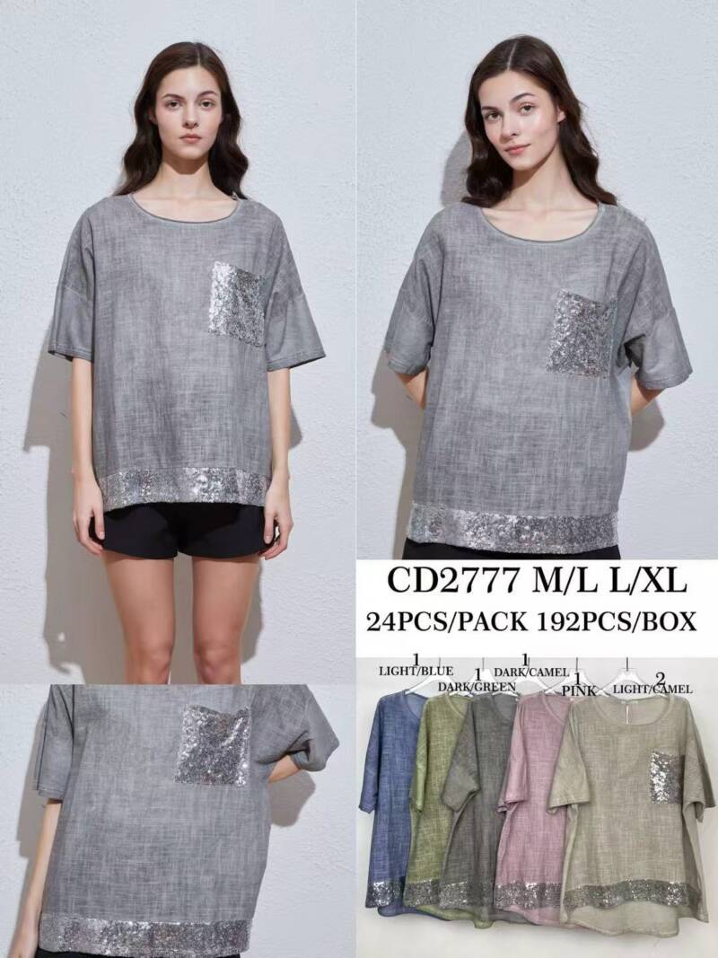 Bluzki damskie  Roz M/L-L/XL, Mix Kolor Paczka 6 szt