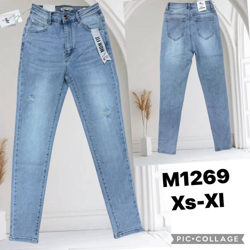 Spodnie damskie jeans Roz XS-XL, 1 Kolor .Paczka 10 szt