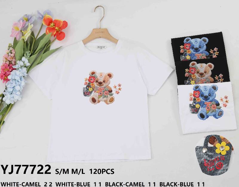 Bluzka damskie (Francja produkt) Roz S/M-M/L, Mix Kolor .Paczka 10 szt 1